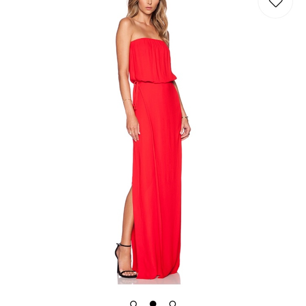 L’Agence Red Maxi Tie Dress